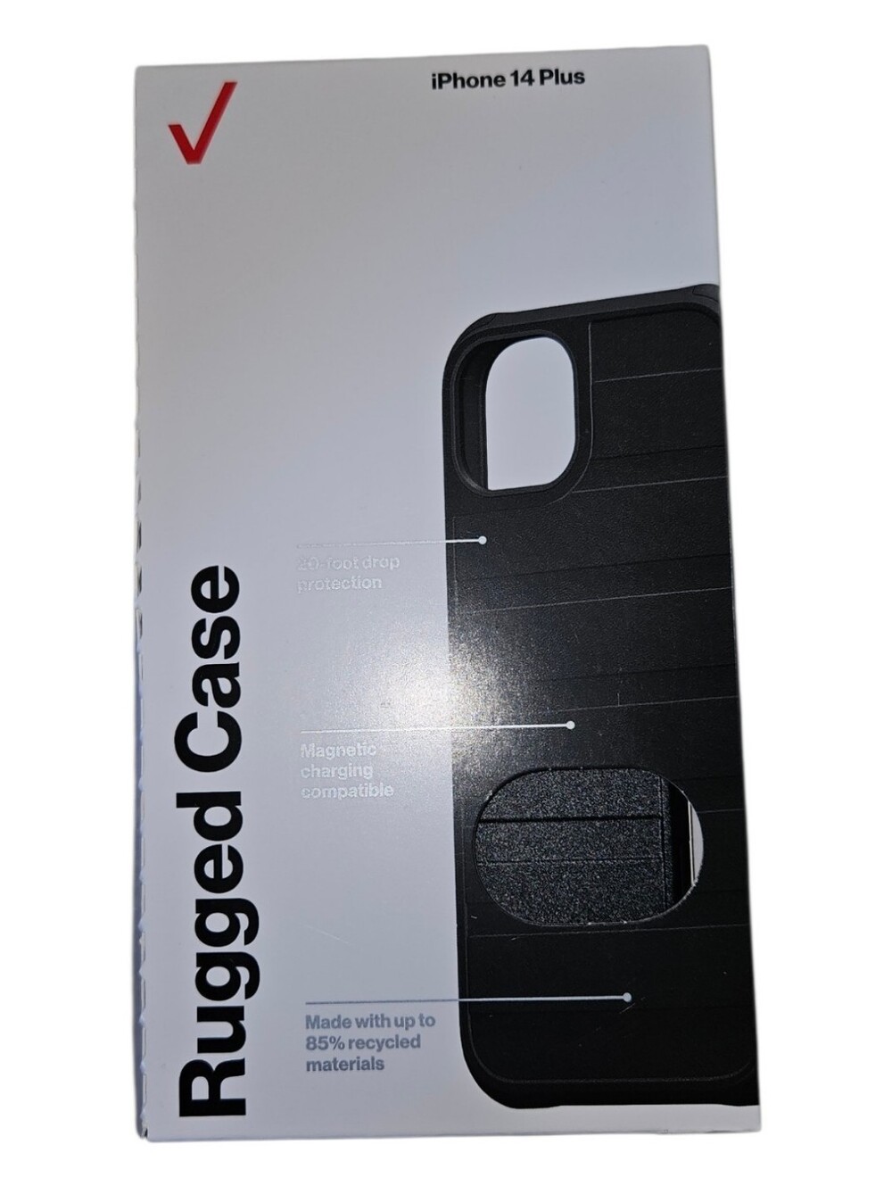 Verizon Rugged Case for iPhone 14 Plus – Black (Magnetic Charging Compatible)